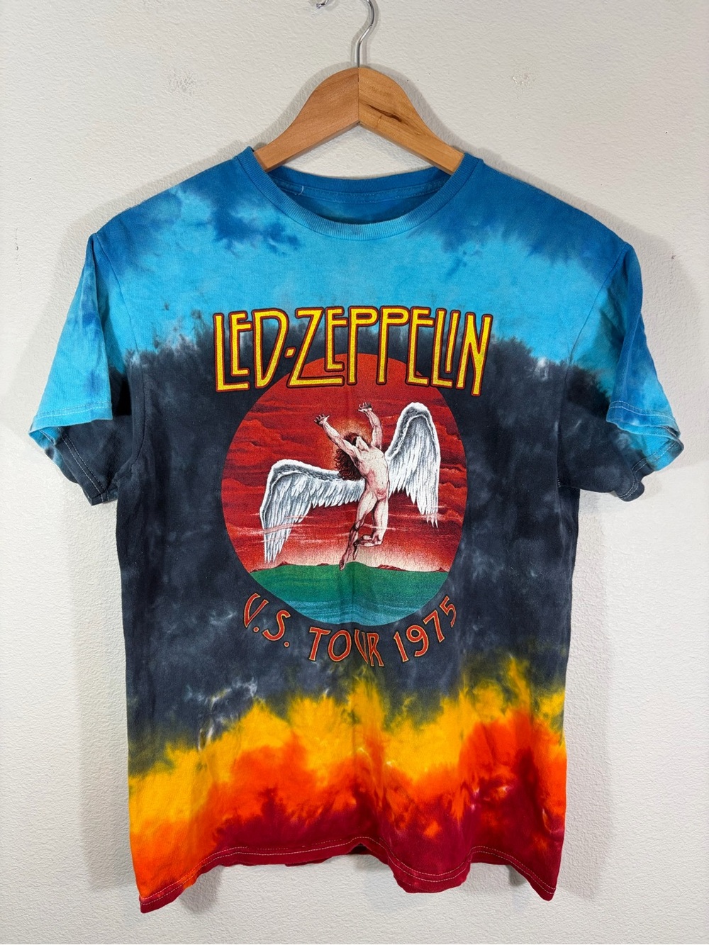 Vintage Led Zeppelin V.S. Tour 1975 Tie-Dye Graphic Tee